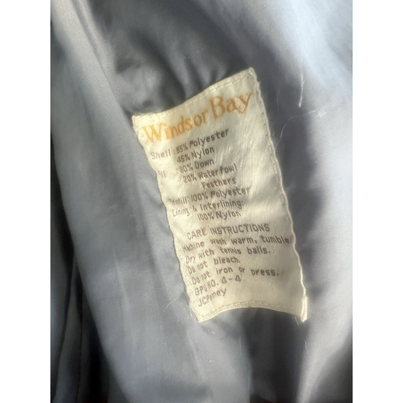 Vintage Windsor Bay S Long Gray Puffer Coat JC Penney Quilted Winter Jacket 70s - Picture 16 of 16